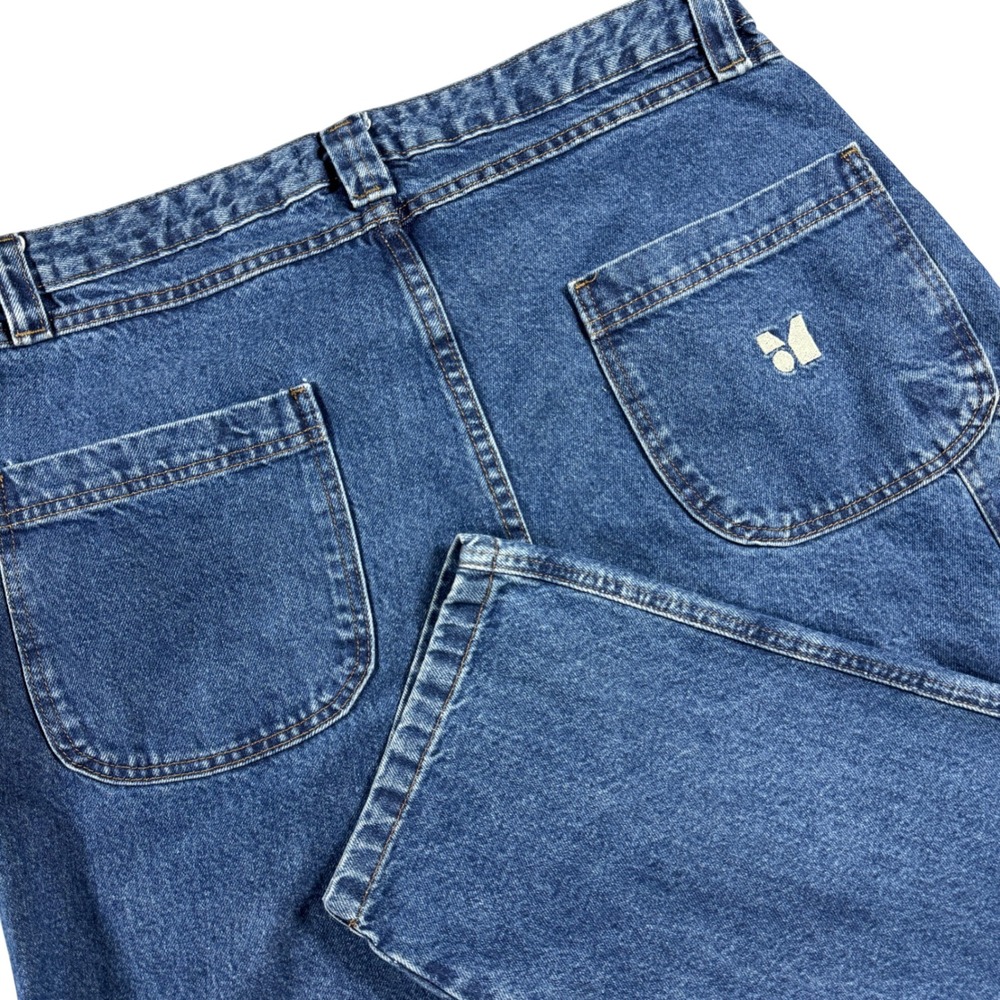 Monet Skateboards Carpenter Baggy Jean 36x29 Blue Relaxed Fit Utility Skater Y2K